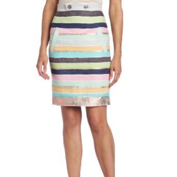 Anthropologie Tracy Reese Rainbow Pastel Striped Skirt XS 0 - Picture 2 of 6